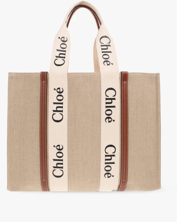 Chloé Woody Large shopper bag Beige Dames