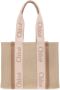 Chloé Canvas Tote Bag met geborduurd logotape Beige Dames - Thumbnail 1