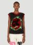 Chopova Lowena Metallic Gebreide V-hals Vest Black Dames - Thumbnail 1