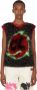 Chopova Lowena Metallic Gebreide V-hals Vest Black Dames - Thumbnail 3