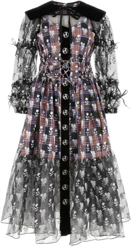 Chopova Lowena Veelkleurige polyester jurk Zwart Dames