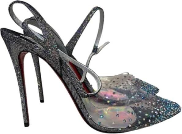 Christian Louboutin Pre-owned Canvas heels Grijs Dames