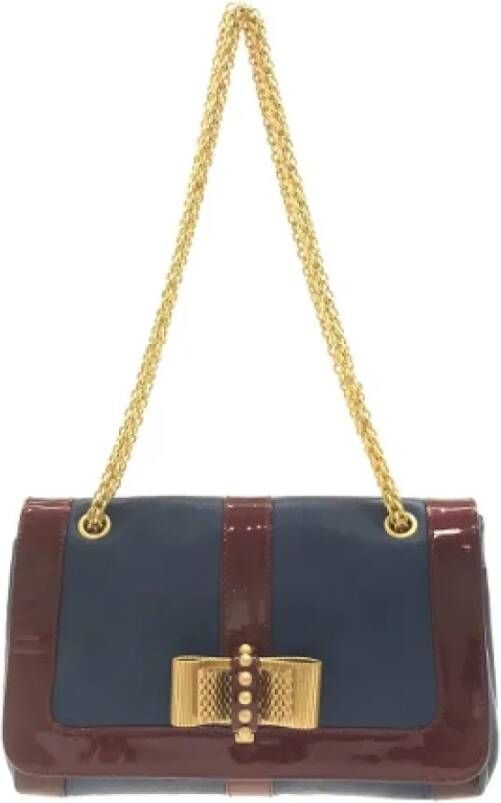 Christian Louboutin Pre-owned Leather shoulder-bags Blauw Dames