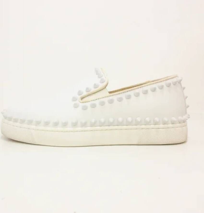 Christian Louboutin Pre-owned Leather sneakers Wit Dames