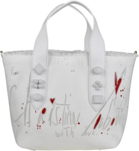 Christian Louboutin Rode Verfvlek Tote Tas White Dames