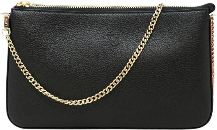 Christian Louboutin Zwarte Leren Loubila Hybride Pouch Zwart Dames