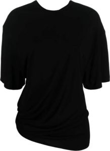 Christopher Esber Zwarte Side Cowl Waist Tee T-Shirts Zwart Dames