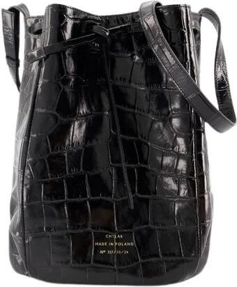 Chylak Shoppers Medium Shoulder Bag Leather Black in zwart