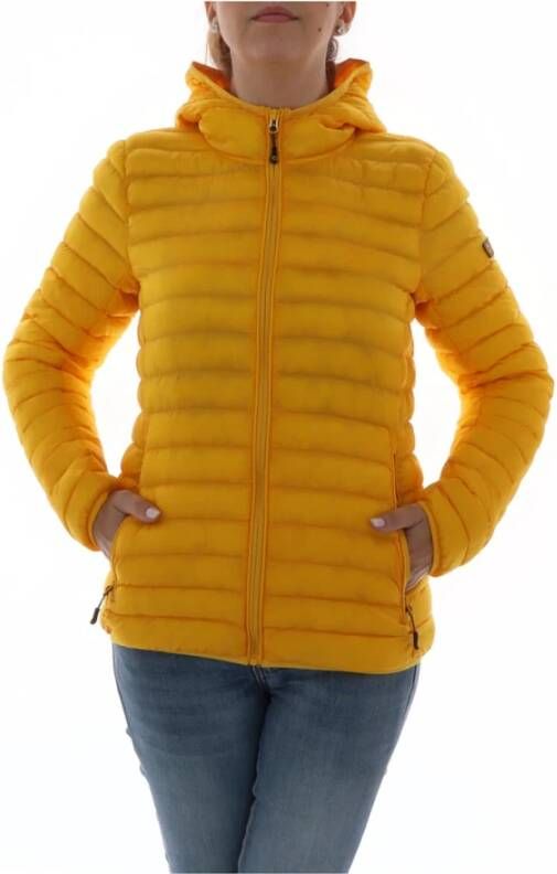 Ciesse Piumini Gele Hoodie Jas met Ritssluiting en Meerdere Zakken Yellow Dames