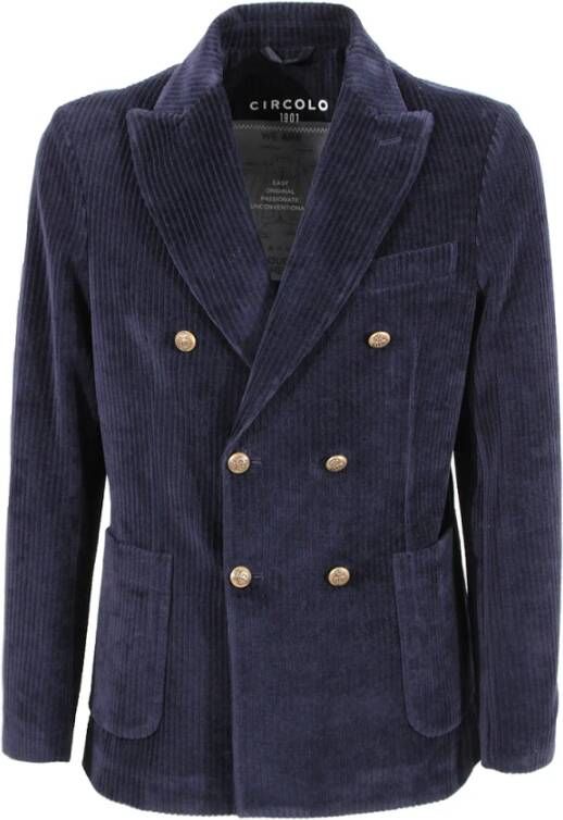 Circolo 1901 Blauwe Jas met knoopsluiting Blue Heren