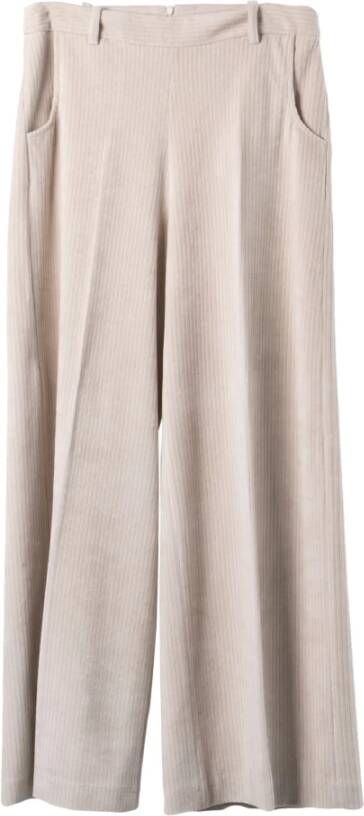 Circolo 1901 Leather Trousers Beige Dames