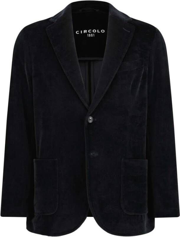 Circolo 1901 Slim Fit Jas met Velvet-Look Black Heren