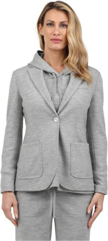 Circolo 1901 Wollen jas met enkele knoopsluiting Gray Dames