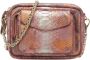 Claris Virot Python Oxide Bordeaux Schoudertas Rood Dames - Thumbnail 1