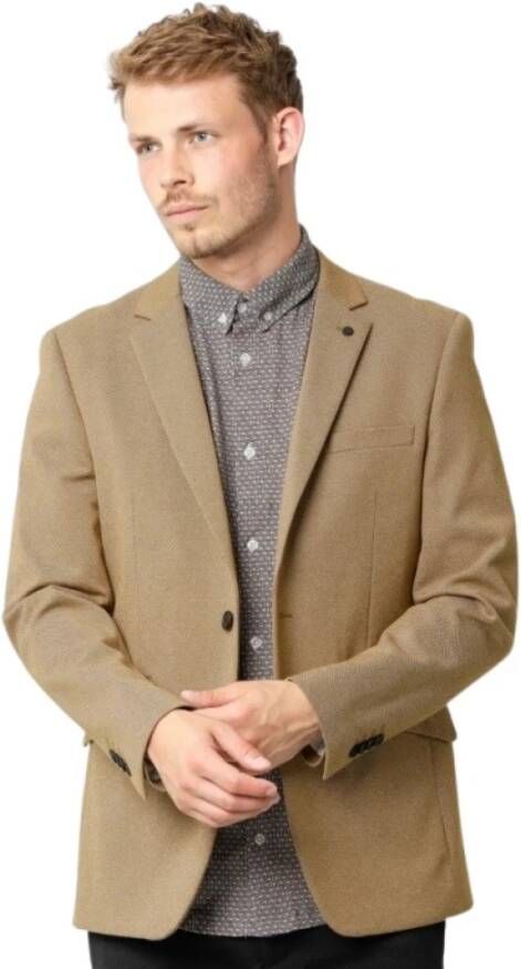 Clean Cut Blazerjas- CC Milano Jersey Beige Heren