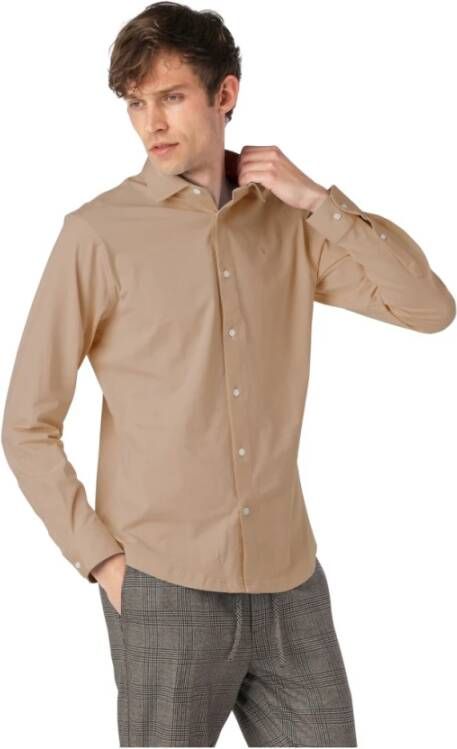 Clean Cut Overhemd Formal Stretch Overhemd Beige Heren