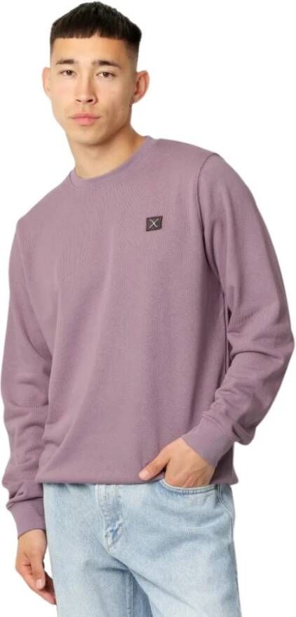 Clean Cut Sweat-CC Basic Organic Crew Neck Paars Heren
