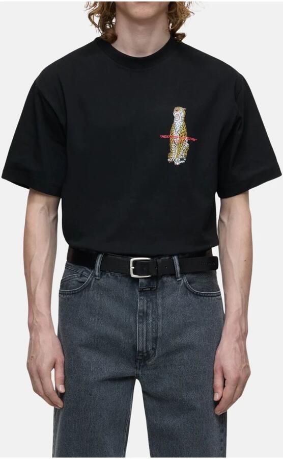 Closed Korte Mouw Regular Fit T-shirt met Voorkant Print Black Heren - Foto 4