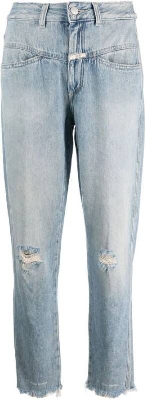 Closed Cropped Jeans Blauw Dames