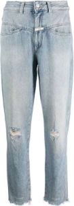 Closed Cropped Jeans Blauw Dames