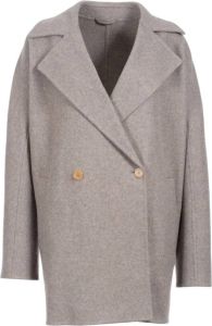 Closed Double-Breasted Coats Beige Dames