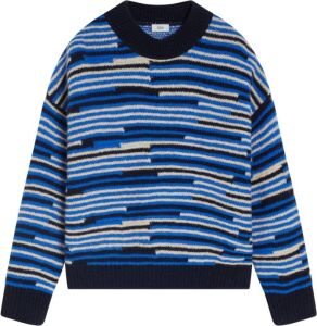Closed Jacquard Sweater Blauw Dames