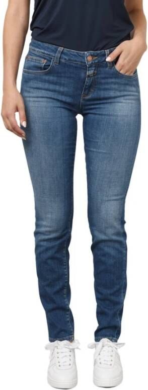 Closed Lage taille jeans met zijzakken Blauw Dames