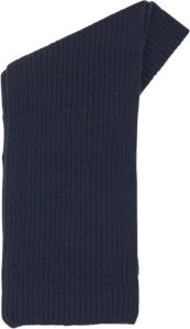 Closed Ribbed Knit Scarf Blauw Dames