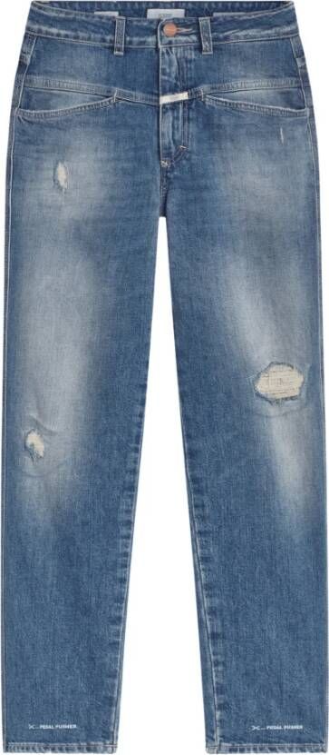Closed X-Pocket Destroyed Wash Jeans Blue Dames