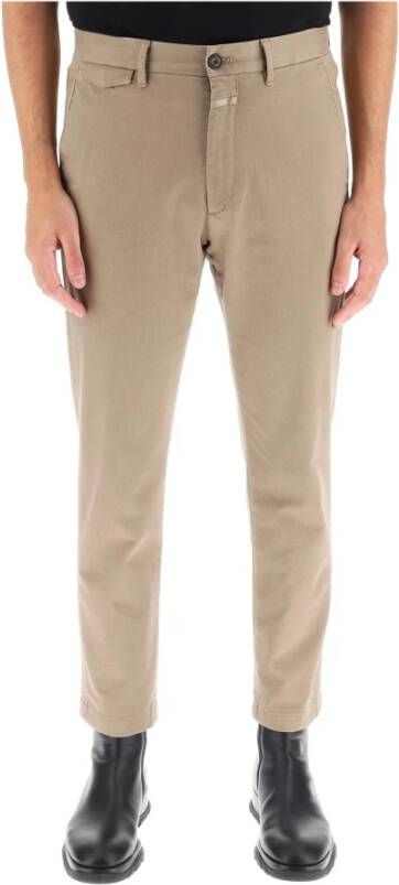 Closed Straight Trousers Beige Heren
