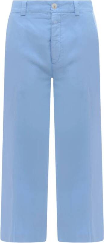 Closed Straight Trousers Blauw Dames