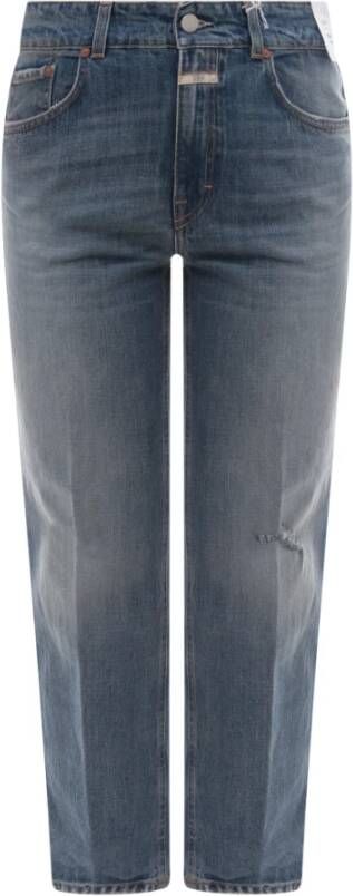 Closed Straight Trousers Blauw Dames