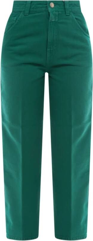Closed Straight Trousers Groen Dames