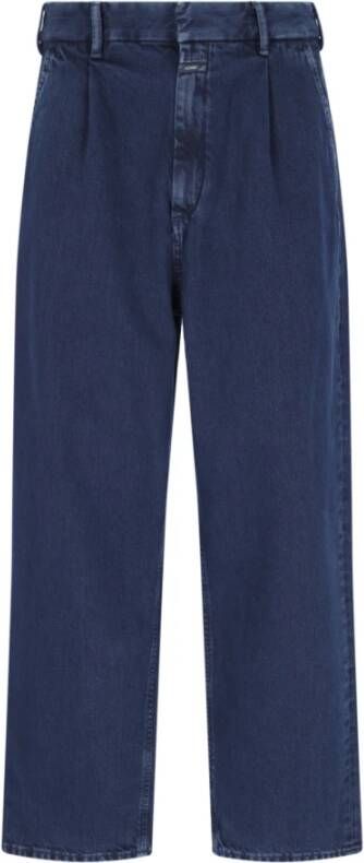 Closed Wide Trousers Blauw Heren