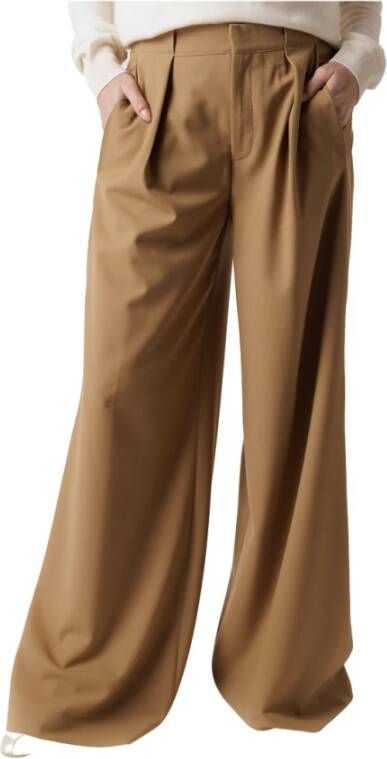 Closed Wide Trousers Bruin Dames