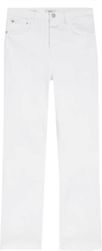 Closed Witte Stretch Denim Straight Jeans White Dames