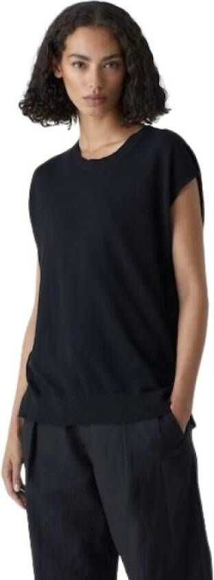 Closed Zwarte mouwloze T-shirt voor vrouwen Zwart Dames