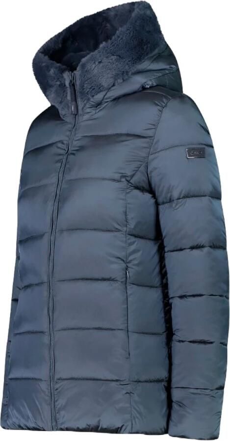 CMP Blauwe Winterjas met Synthetische Bont Blue Dames