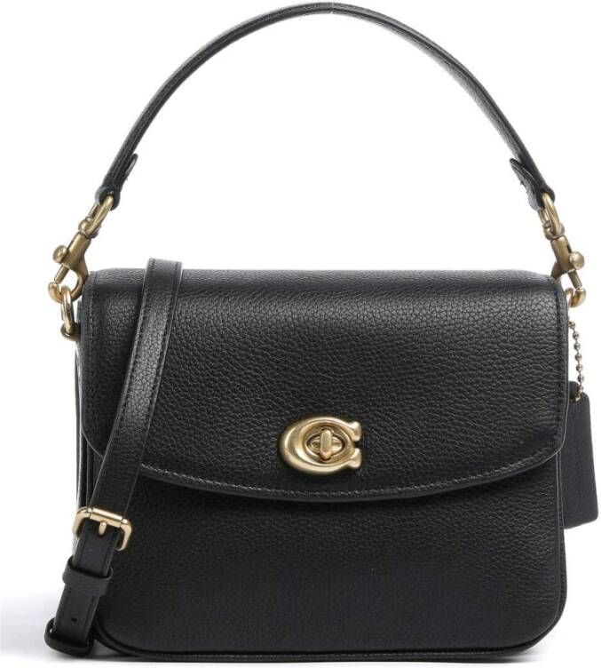 Coach Satchels Polished Pebbled Leather Cassie Crossbody 19 in zwart