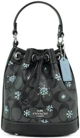 Coach Canvas Emmer Tas met Sneeuwvlok Print Zwart Dames