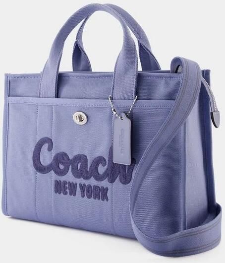 Coach Geborduurde Logo Canvas Cargo Tote Tas Blue Dames - Foto 10