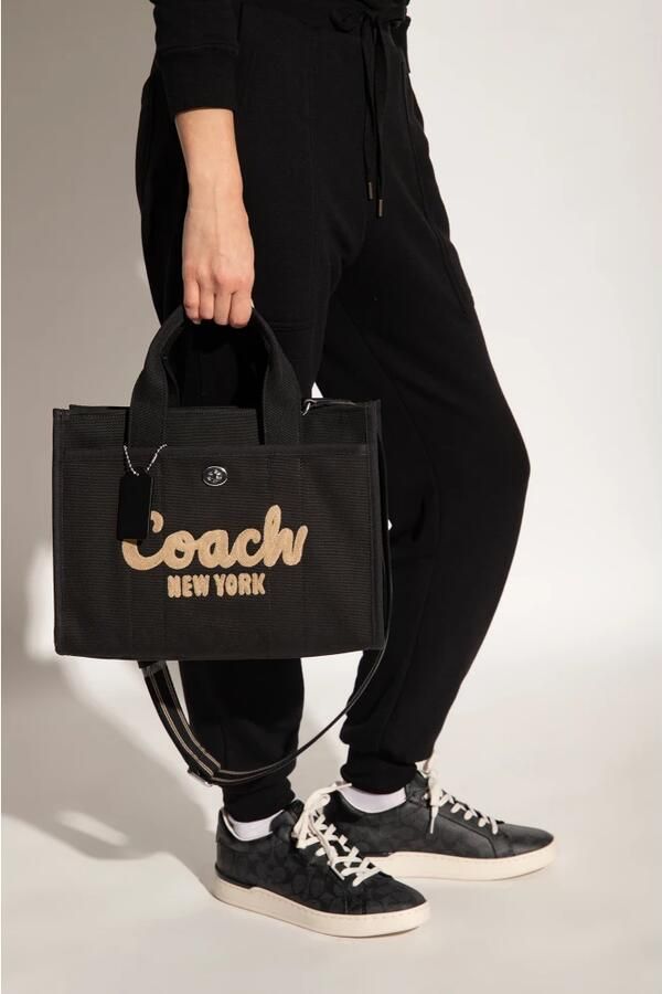 Coach Geborduurd Logo Canvas Cargo Tote Tas Black Dames - Foto 13