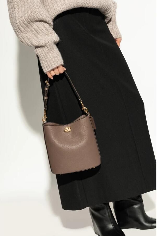 Coach Shoppers Polished Pebble Soft Willow 19 in bruin - Foto 7