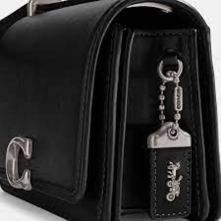 Coach Zwarte Leren Crossbody Tas met Drukknoopsluiting Black Dames - Foto 2