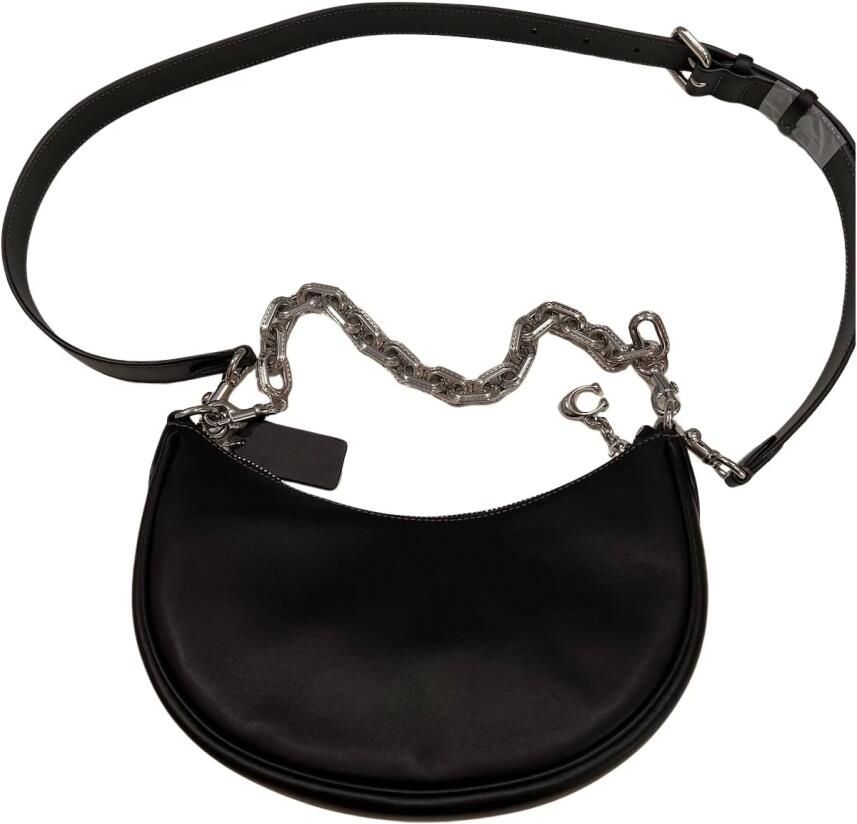 Coach Pochettes Glovetanned Leather Crescent Shoulder Bag With Cha in zwart - Foto 3