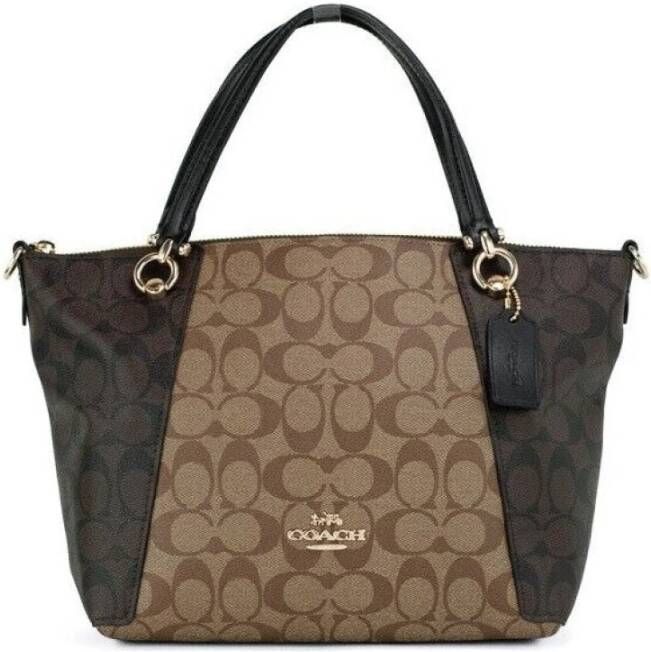 Coach Geblokkeerde handtekening canvas top ritssluiting handtas Multicolor Dames