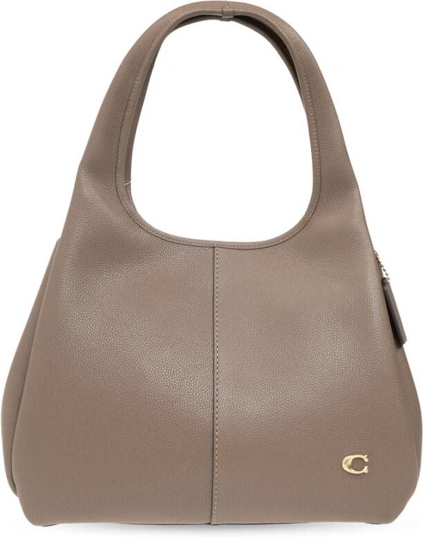 Coach Shoppers Polished Pebble Leather Lana Shoulder Bag in taupe
