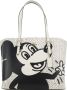 Coach Mickey Mouse X Keith Haring Mollie Leren Tote Tas White Dames - Thumbnail 1