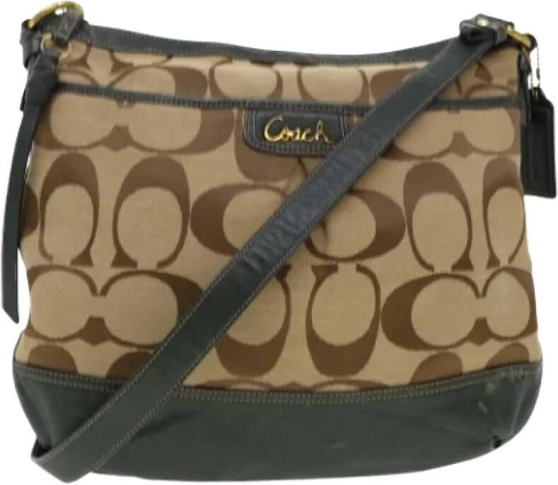 Coach Pre-owned Canvas shoulder-bags Beige Dames