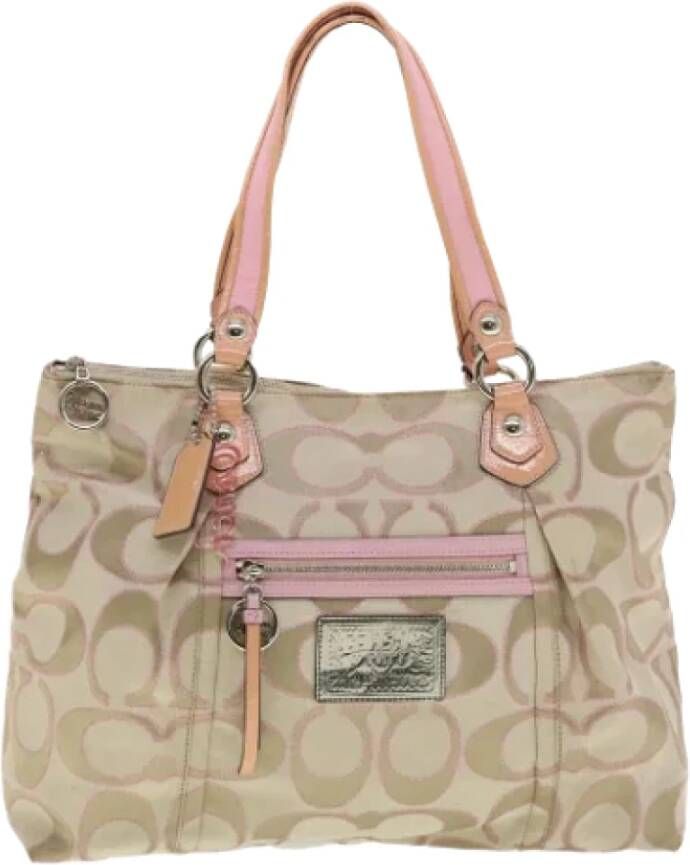 Coach Pre-owned Canvas shoulder-bags Beige Dames